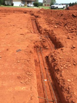Footers dug with rebar